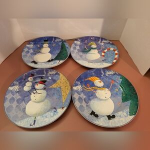 Lot of 4 (FOUR) Oneida Snow Plates Stoneware Dessert/Salad/Appetizer Plates